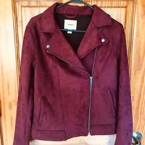 Faux-Suede Moto Jacket